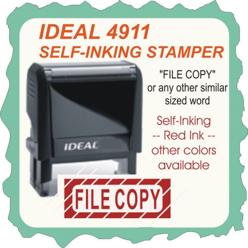 FILE COPY, Custom Made Self Inking Rubber Stamp 4911 Red Ink