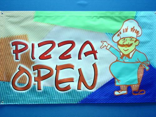 Z183 open pizza shop lure advertising banner shop sign for sale
