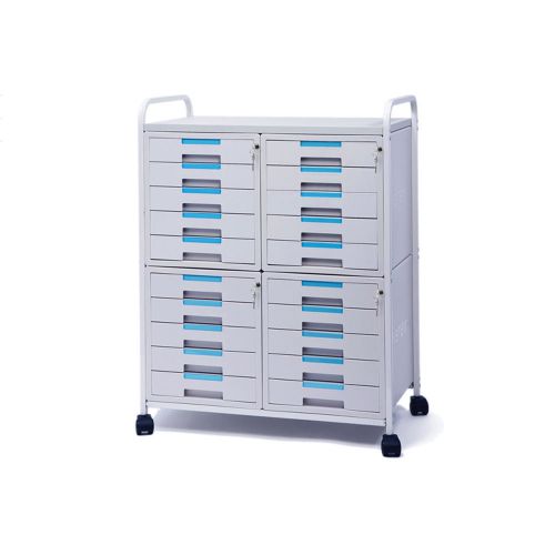 System-ii key lock mobile file cabinet 20 drawers index 4 casters handle 1720k for sale