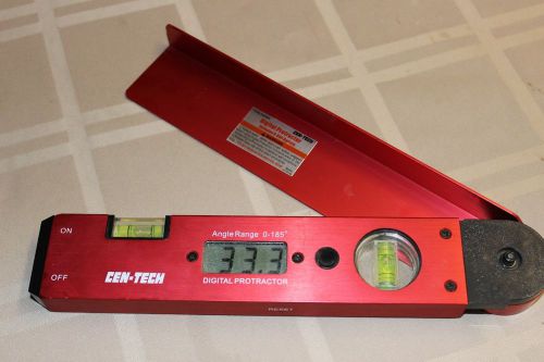 Cen-Tech Digital Protractor Angle Finder Range 0-185 Deg Level 94694 Leveler