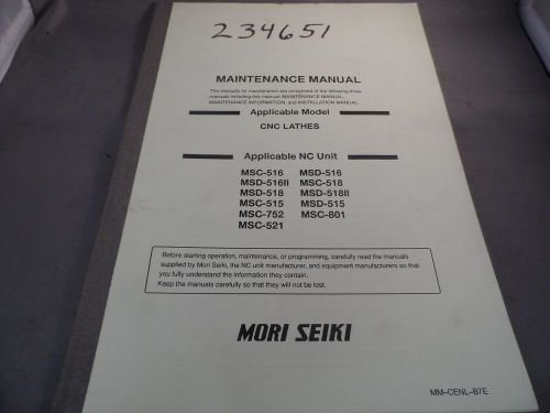 Mori Seiki Maintenance Manual CNC Lathes MM-CENL-B7E MSC MSD