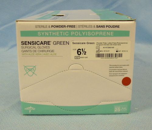 1 Box/25pr  Medline Sensicare Green Surgical Gloves #MSG1265