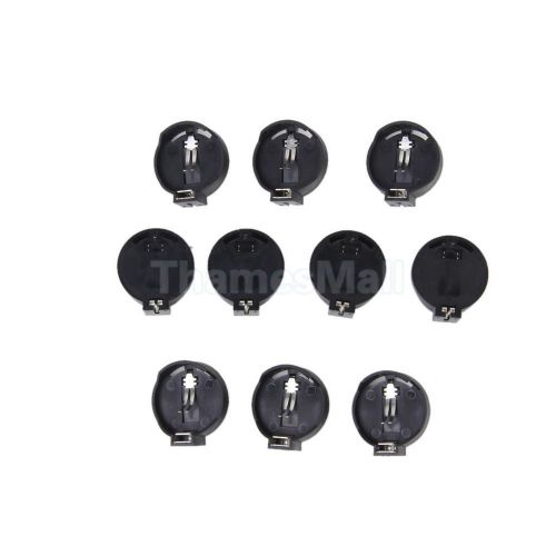 10pcs cr2032 button coin cell battery socket connector holder case black for sale