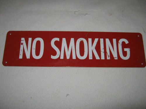 No Smoking Red &amp; White Metal Sign