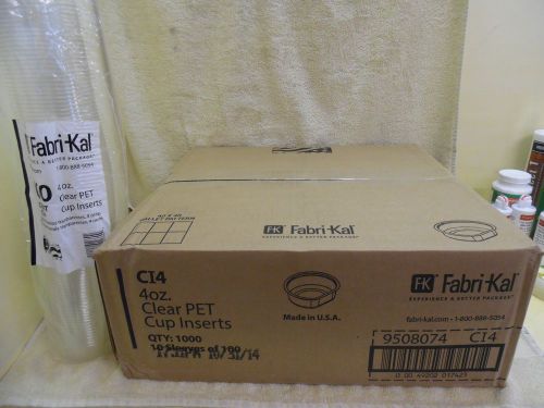 Case of 1000 Fabri-Kal Easy Fit Cup Insert PET Clear Plastic 4 oz CI4 9508074
