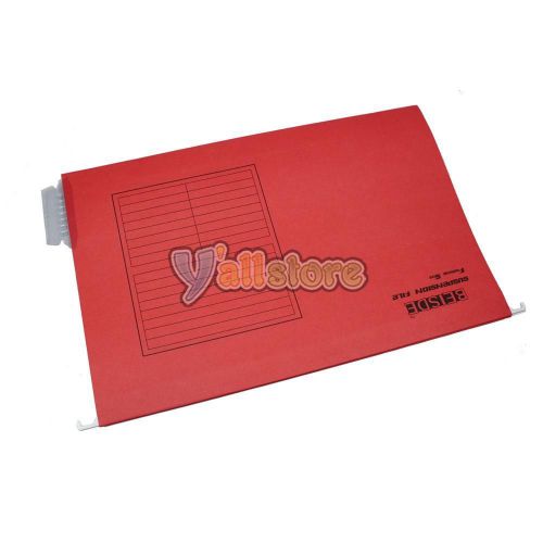 10 pcs recycled colored office hanging letter file folder cut 1/5 cut tabs red for sale