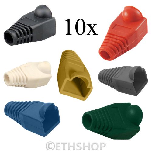10x rj45 cat 5e cat 6 lan network ethernet cable end connector plug cover boots for sale