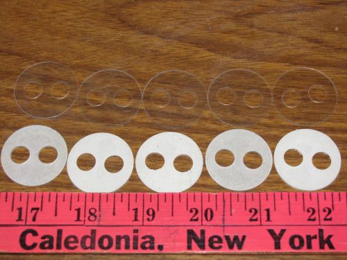 Capacitor shields, 1 3/8&#034; diameter, 1/32&#034; thick, 2 hole lot of 10 for sale