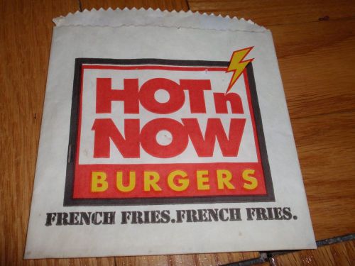Hot&#039;n&#039;Now Fry Bag Fast Food Pepsi Cola Hot N Now of Burgers out of print Rare