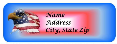 30 Personalized Return Address Labels US Flag Independence Day (us51)