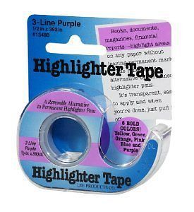 Lee Removable Highlighter Tape, 1/2 Wide x 393 Long, With Refillable Dispenser,