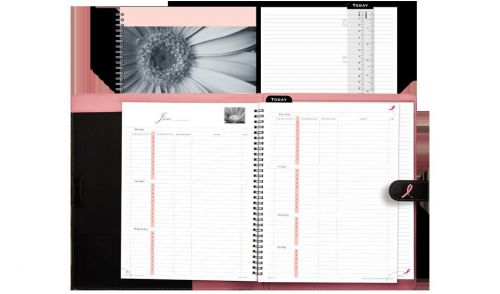 Day-timer pink ribbon black starter set, snap tab closure notebook item #8812 for sale