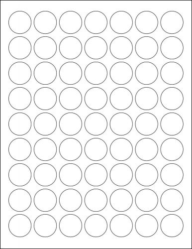 25 Sheets Laser Inkjet 1&#034; Blank Round Circle Dots Inventory 1575 Labels 63-Up