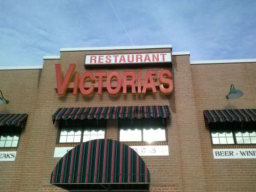 Large Lighted Restaurant Sign &#034;Victoria&#039;s&#034;
