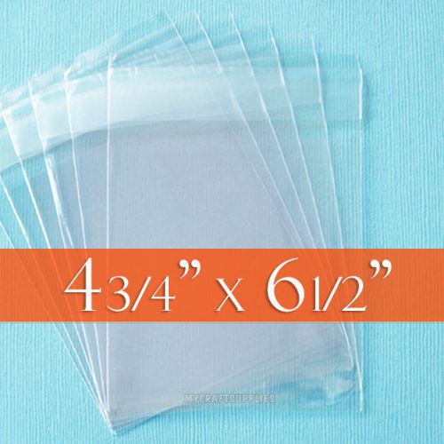 200 Clear Cello Bags, 4.75&#034; x 6.5&#034;(A6 Cards),Resealable Flap, 4 3/4 x 6 1/2 inch