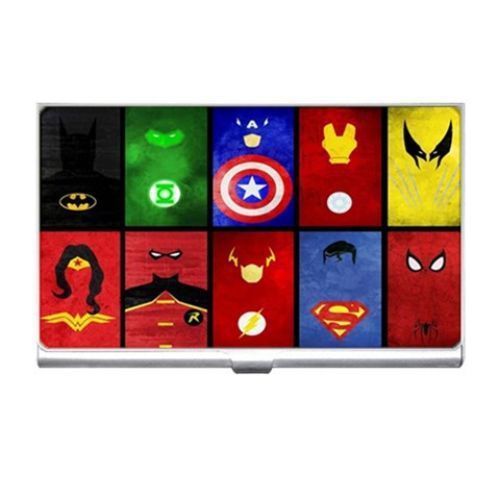 Custom Superheroes Collage Business Name Credit ID Card Holder Free Shipping