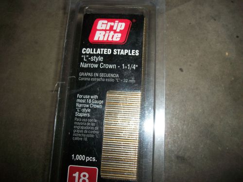 Grip Rite Collated Staples L-Style Narrow Crown 1-1/4&#034;