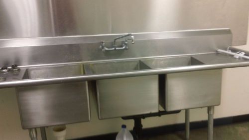 Stainless Steel 3 bowl Commercial Sink