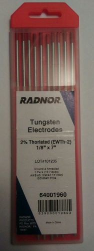 Radnor 2% thoriated ( ewth-2 ) 1/8&#034; x 7&#034; tungsten electrodes for sale