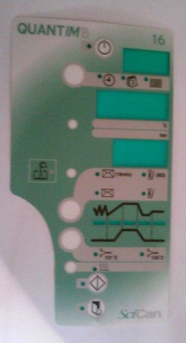 scican statim sterilizer Quantim B 16 autoclave Decal front control panel