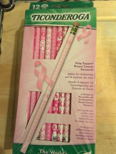 (72) NEW 6 Box DIXON Ticonderoga #2 Pencil - PINK Breast Cancer Awareness –13960