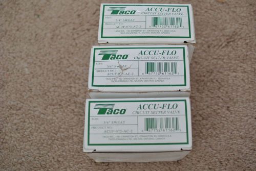 Taco 3/4 sweat acuf-075-ac-2 circuit setter valve (3) for sale