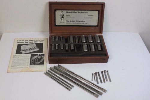 Dumont co. minute man keyway broach and bushing set 10-10a  w/ wood box for sale