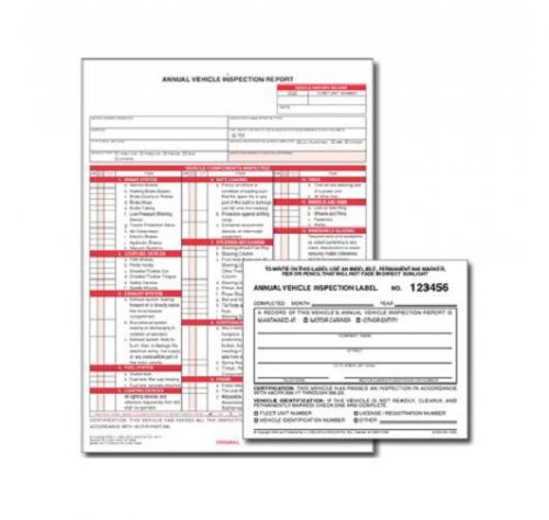 J.J. Keller - Annual Vehicle Inspection Report and Label, pack of 1200