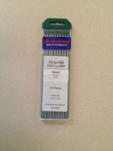 Tungsten Electrodes PURE Green band 1/8 X 7&#034; Qty:1-10 pack
