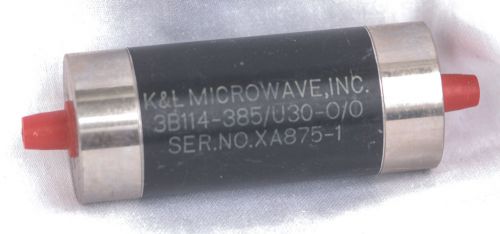 K&amp;L MICROWAVE MODEL 3B114-385/U30-0/0 385 MHZ BANDPASS FILTER - VERY GOOD COND