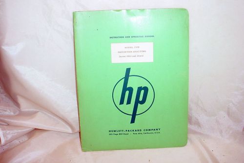 HP 330B Distortion Analyzer Original Instruction &amp; Operating Manual
