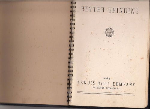 BETTER GRINDING BY LANDIS PRECISION GRINDERS-
							
							show original title