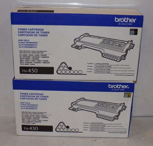Brother lot of 2 toner cartridges tn-450 high yield black for sale