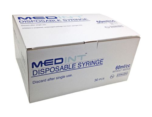 60ml 60cc Syringe Luer Lock Medint Box of 30 Syringes