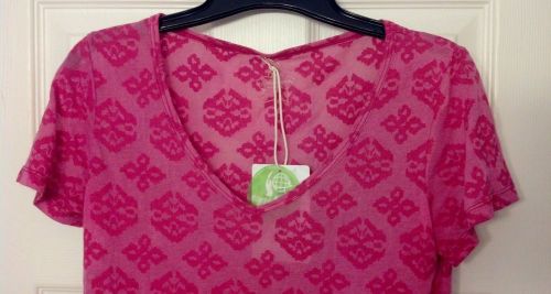 Pure Karma Azalea Pink Aloki Burnout T-Shirt XS NWT SOFT! Yoga shirt top tee