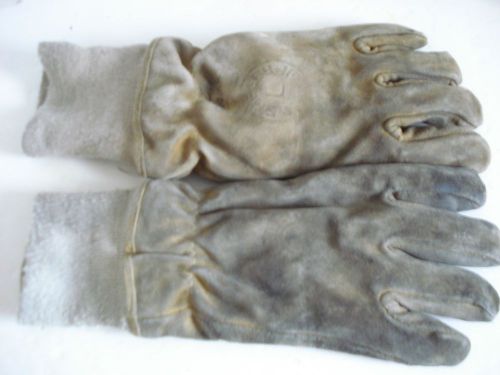 L Large SHELBY Tan / Brown Leather Firefighter Gloves Turn Out  Gear   G115