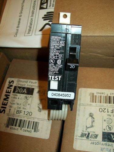 **NEW***Siemens/ITE BF120 1 Pole  20amp GFI ground fault type BLH