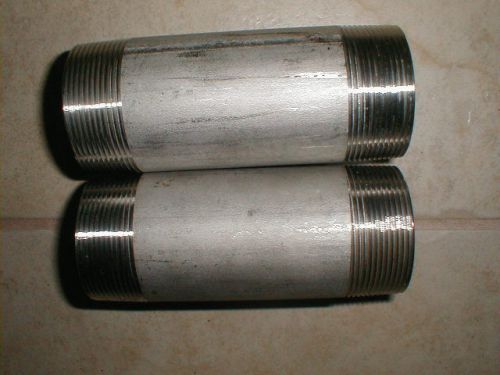 1 GROUP OF 2 NEW 2&#034; SCH 40 STAINLESS STEEL PIPE NIPPLES + XH COUP