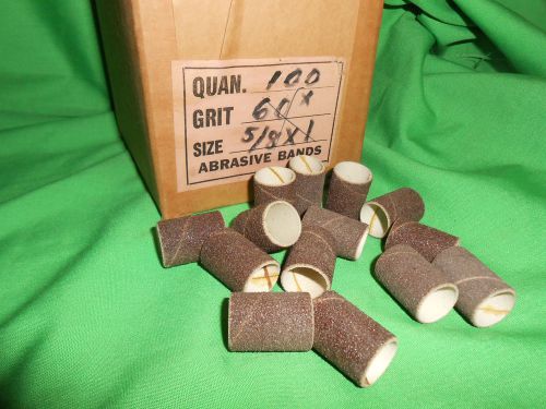 Lot of 65  5/8 x 1&#034;   60 X  Grit Abrasive Bands USA