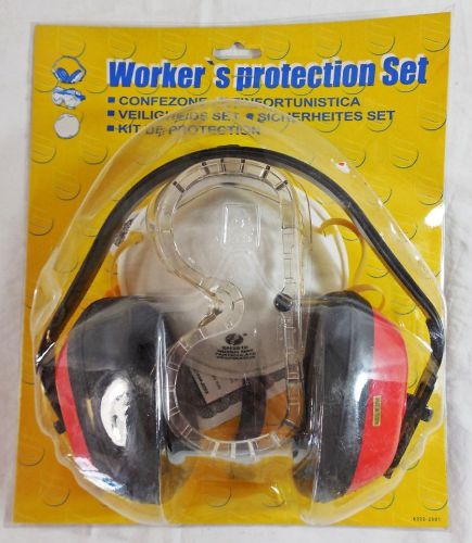 Worker&#039;s Protection Set 3 Piece Set of Goggles, Headphones, Mask - Safety, Wear