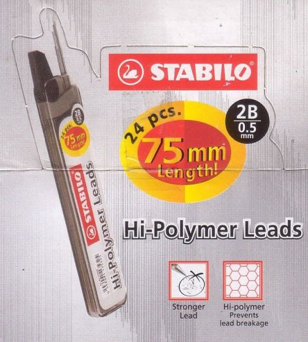 Stabilo Hi-Polymer Lead 0.5mm 2B x 288 Leads 75mm long Mechanical Pencil Refills