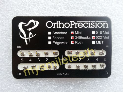 100 Kits Dental Ortho Metal Brackets Mini Roth 0.022&#034; slot 345 with Hooks Braces