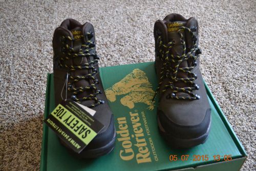 Golden Retriever Outdoor Footwear Brown Leather/Mesh Steel Toe Work Boots 7385