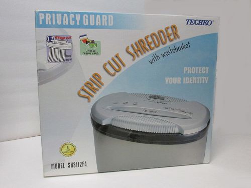 TECHKO Paper Shredder w/ Basket  Model SH3112FA Identity Guard
