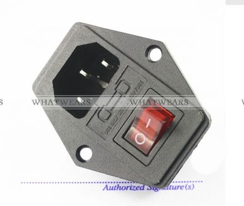 Black red ac 250v 10a 3 terminal power socket with fuse holder gtd for sale