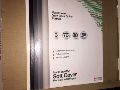 33 Unibind Staple Steel Cover, 8 1/2&#034; x 11&#034;, Frosted Cover/Black Spine