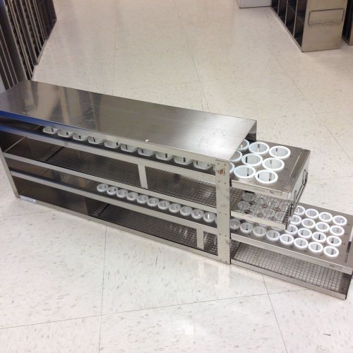 Stainless Freezer Drawer Rack with one 15ml (80 tubes) and one 50ml (78)drawer