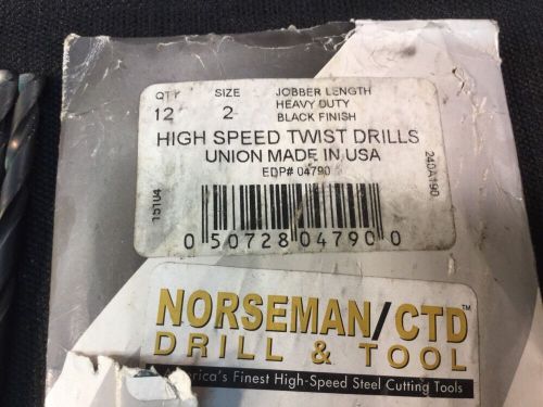 Norseman Jobber Length HD Black Finish 12qty High Speed Twist Drills 3/16&#034; 01110