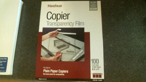 NASHUA RS-20 OVERHEAD COPIER CLEAR TRANSPARENCY FILM 8.5&#034; X 11&#034; 100 SHEETS