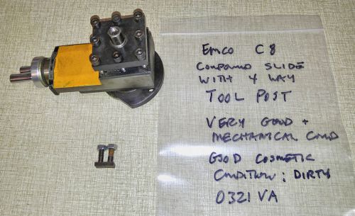 Emco Compact 8 Lathe Compound Slide &amp; 4 Way Tool Post  Inch based     0321VA